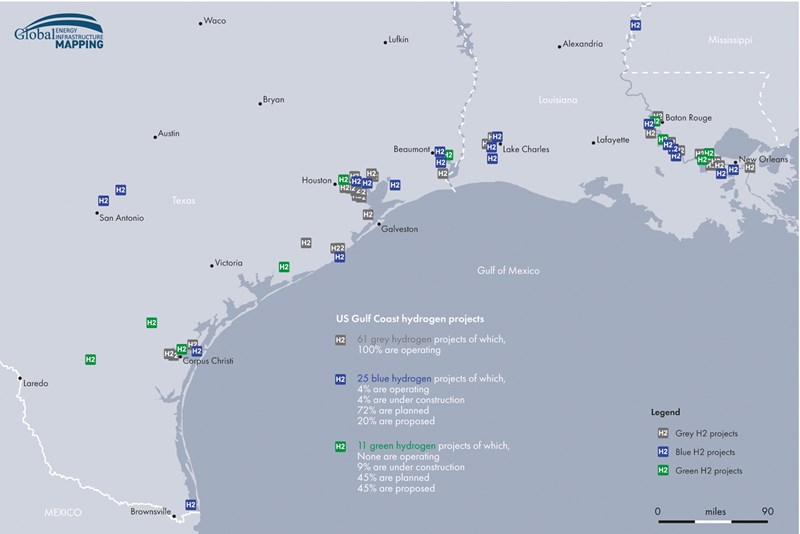 US Gulf Coast hydrogen projects